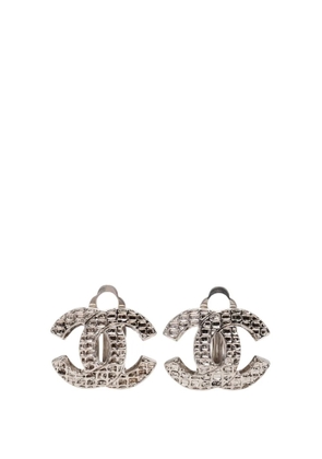 CHANEL Pre-Owned 2000 CC Brass Clip On Earrings costume earrings - Silver