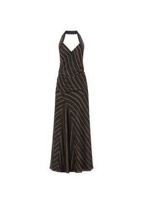 Cortana Ursula diagonal-stripe maxi dress - Grey