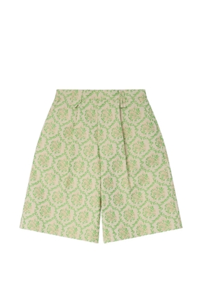 Simone Rocha floral-jacquard tailored trousers - Green