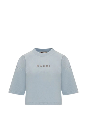 Marni logo-embroidered T-shirt - Blue