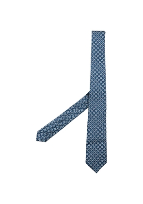 Kiton geometric-print tie - Blue