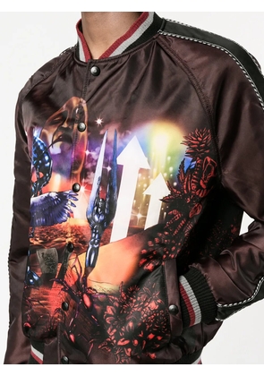 Lanvin planet-scene graphic-print bomber jacket - Red