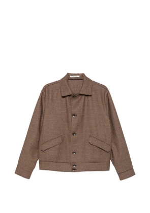 Tagliatore houndstooth-pattern button-up jacket - Brown