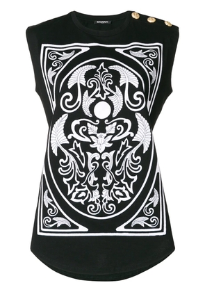 Balmain button embellished T-shirt - Black