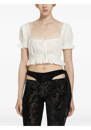 DAISY lace-trimmed blouse - White