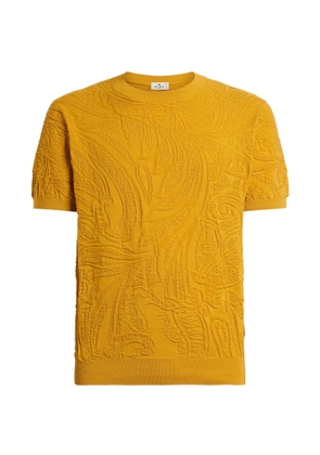 ETRO paisley-knit T-shirt - Yellow