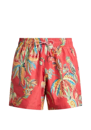 ETRO palm tree-print swim shorts - Red