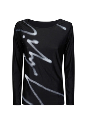 Yohji Yamamoto graffiti-print long-sleeve T-shirt - Black