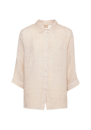 120% Lino button-up short-sleeve shirt - Neutrals