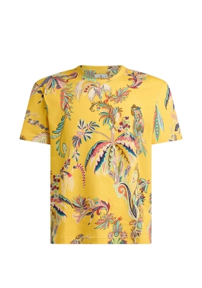 ETRO parrot and palm-tree printed T-shirt - Yellow