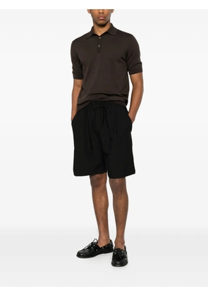Hosio short-sleeve knitted polo shirt - Brown