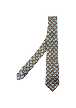 Kiton paisley-print tie - Brown