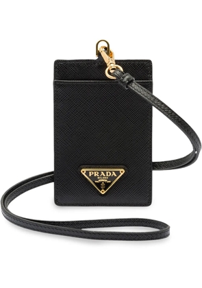 Prada logo-plaque mini bag - Black