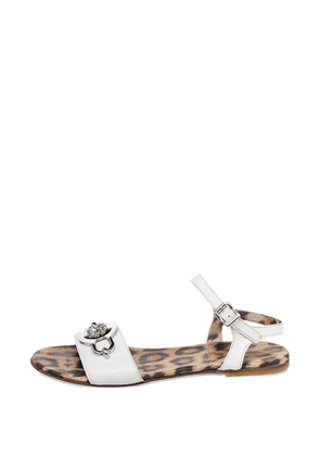 Roberto Cavalli embellished leather sandals - White