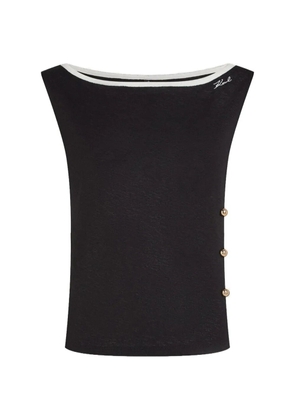 Karl Lagerfeld signature button-detail top - Black