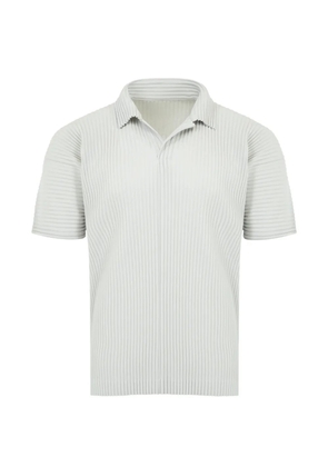 Issey Miyake plissé-effect polo shirt - White
