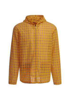 BEAMS PLUS check-print hooded coat - Orange