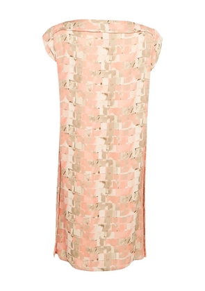Armani Vintage abstract-pattern silk dress - Pink
