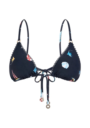 Seafolly Slide scallop-trim tri bikini top - Blue