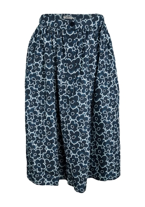 Miu Miu Pre-Owned floral-print gathered skirt - Blue