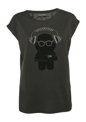 Emporio Armani Pre-Owned rhinestone T-shirt - Black