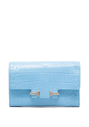 TOM FORD crocodile-effect T-bar wallet - Blue