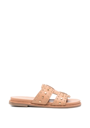 Carmela stud-embellished leather sandals - Neutrals