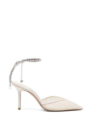 Jimmy Choo Pre-Owned Saeda crystal-embellished pumps - Neutrals