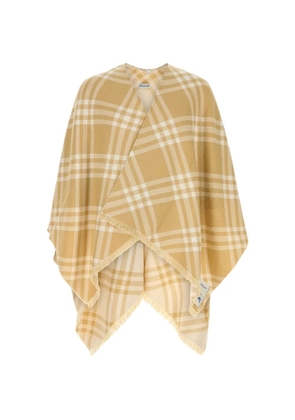 Burberry check-pattern fringed cape - Neutrals