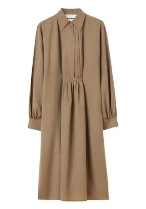 Jil Sander straight-point collar wool dress - Brown