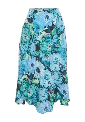 Stella McCartney Pre-Owned floral-print midi skirt - Blue
