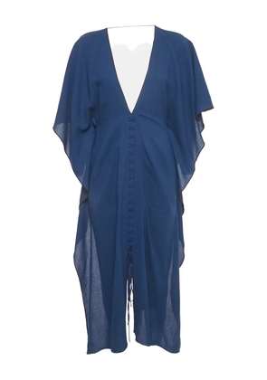 Roland Mouret V-neck lace-up dress - Blue