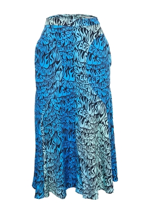 Stella McCartney Pre-Owned flame-print midi skirt - Blue