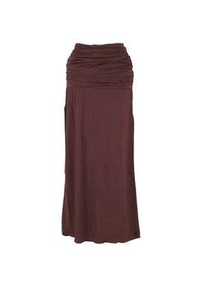 Federica Tosi ruched side-slit skirt - Brown
