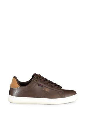 U.S. Grand perforated logo-print sneakers - Brown