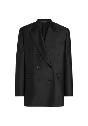 Dolce & Gabbana Sicilia light double-breasted silk twill jacket - Black