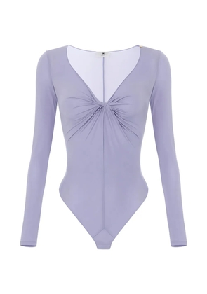 Elisabetta Franchi knot-detail draped bodysuit - Purple