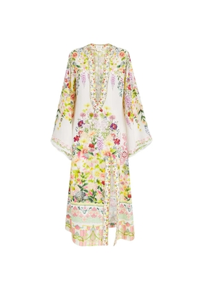 Camilla floral-print crystal-embellished dress - White