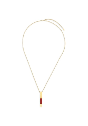 S.T. Dupont engraved-logo mini pen necklace - Gold