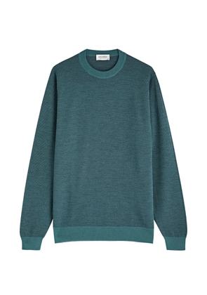 John Smedley singular waffle-knit sweater - Blue