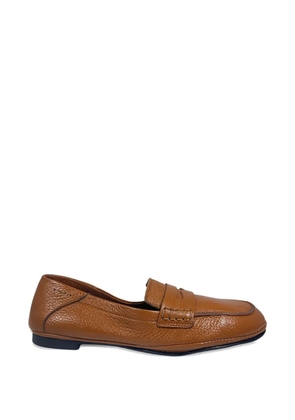 Alexander Hotto grainy-leather penny loafers - Brown