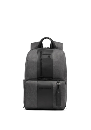 PIQUADRO leather-panelled backpack - Grey
