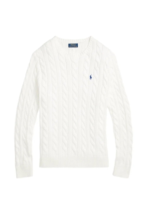 Polo Ralph Lauren cable-knit logo-embroidered sweater - White