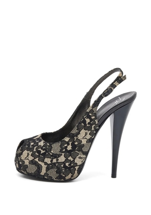 Giuseppe Zanotti lace peep-toe sandals - Black