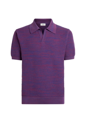 ETRO V-neck short-sleeved knitted sweater - Purple