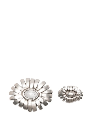Ermanno Scervino embellished floral-shape brooches - Silver