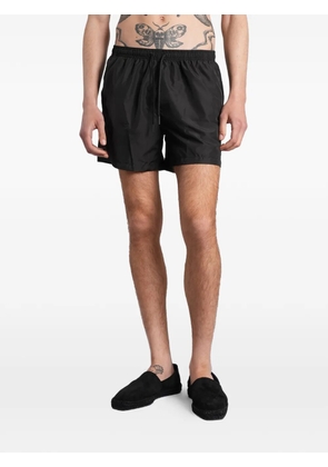 Tagliatore drawstring-waist logo-patch swim shorts - Black
