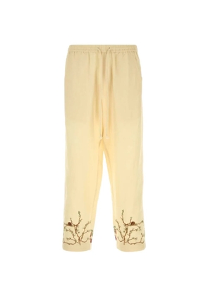 Baziszt embroidery drawstring trousers - Neutrals