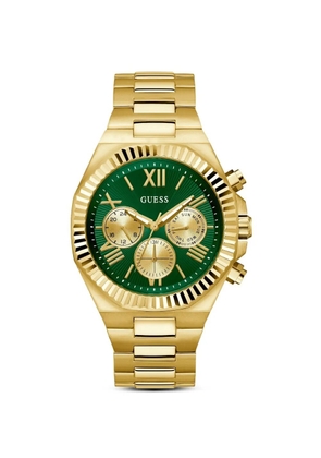 GUESS USA equity fluted bezel 44mm watch - Green