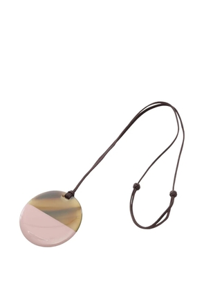 Hermès Pre-Owned Minimal City buffalo horn pendant necklace - Pink